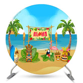 Lofaris Hawaii Tribal Mask Animals Circle Birthday Backdrop
